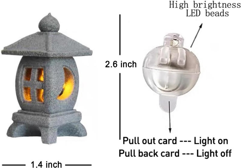 Daisylily Japanese Pagoda LED Lamp Statue Figurine, LED Lantern Pagoda Statue Figurines for Home Table Decor - Style B - Image 5